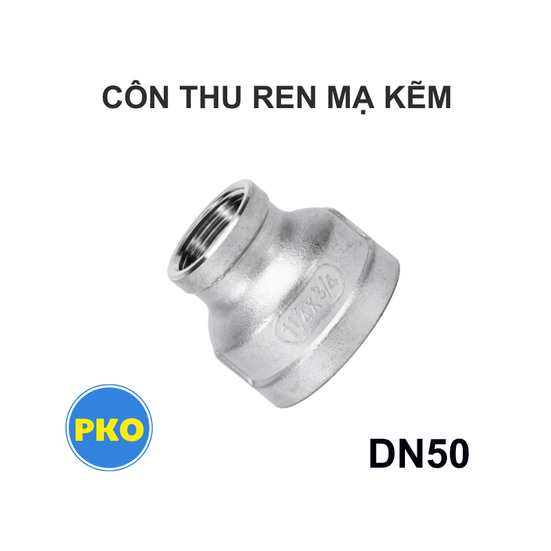 Côn thu ren mạ kẽm DN50