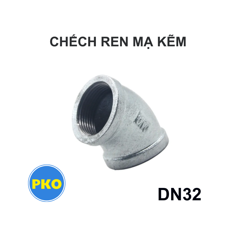 Chếch ren mạ kẽm DN32