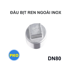 Đầu bịt ren ngoài inox DN80