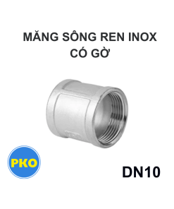 Măng sông ren inox có gờ DN10