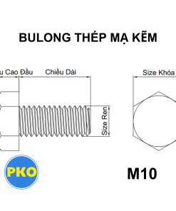 Bulong thép mạ kẽm M10