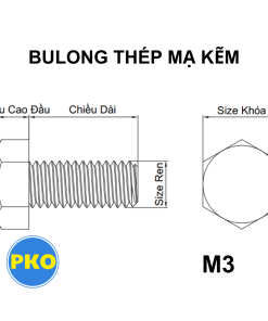 Bulong thép mạ kẽm M3