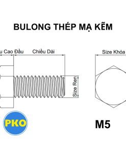 Bulong thép mạ kẽm M5